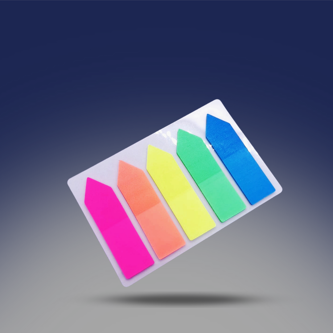 صوره المنتج فواصل لاصقة علي شكل سهم مقاس 12* 42 مم متعدد الالوان