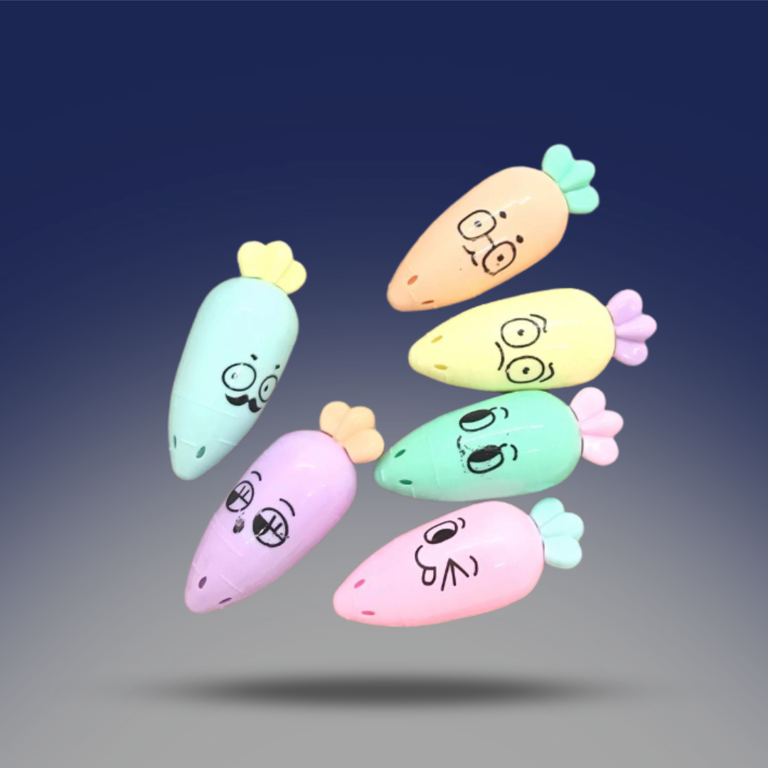 صوره المنتج اقلام هايلايتر لتحديد النص علي شكل جزرة